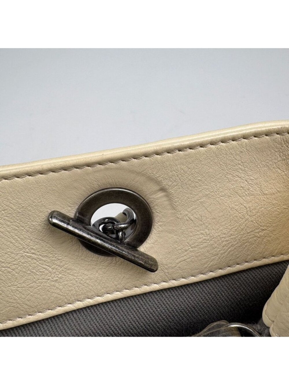 Chanel Wild Stitch Chain Tote CC Logo Leather White - Picture 10 of 15